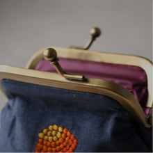 Load image into Gallery viewer, Genda Charcoal Coin Purse with Metal Clasp