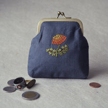 Load image into Gallery viewer, Genda Charcoal Coin Purse with Metal Clasp