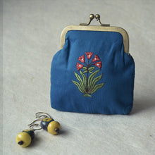Load image into Gallery viewer, Gulistan Blue  Coin Purse with Metal Clasp
