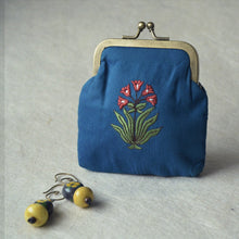 Load image into Gallery viewer, Gulistan Blue Coin Purse with Metal Clasp