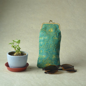 Satgaon Teal Spectcale case with Metal Clasp