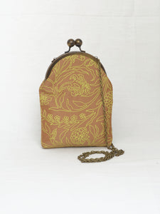 Gulab Sling Purse with Antique Finish Metal Clasp and Chain.