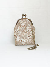 Load image into Gallery viewer, Jahanara Ivory Sling Purse with Antique Finish Metal Clasp and Chain
