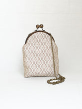 Load image into Gallery viewer, Padmini Ivory Sling Purse with Antique Finish Metal Clasp and Chain