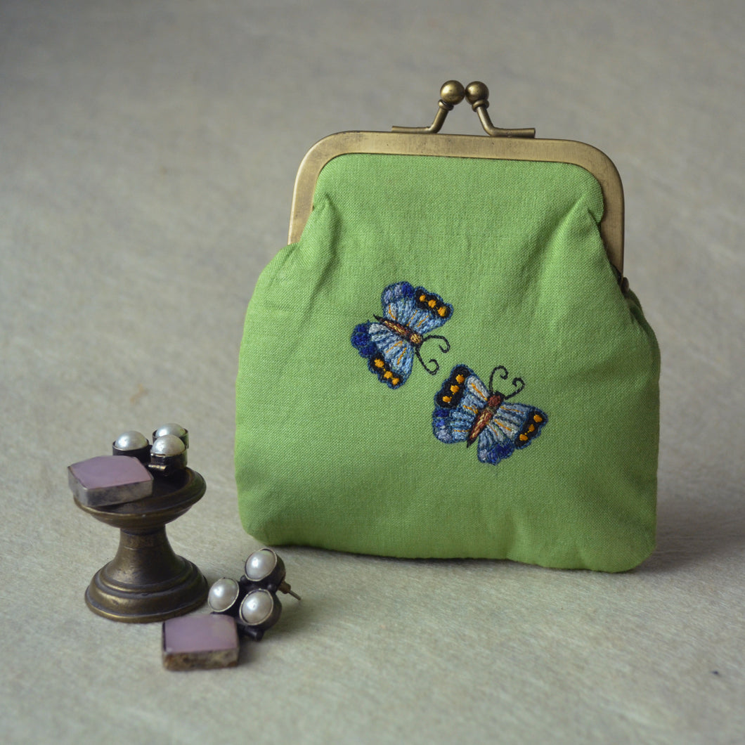 Titli Lime Coin Purse with Metal Clasp