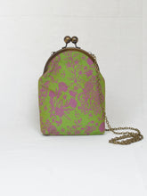 Load image into Gallery viewer, Maswal Green Sling Purse with Antique Finish Metal Clasp and Chain
