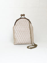 Load image into Gallery viewer, Padmini Ivory Sling Purse with Antique Finish Metal Clasp and Chain
